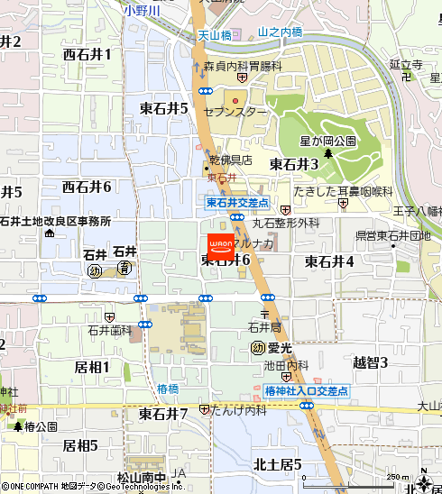 マルナカ東石井店付近の地図